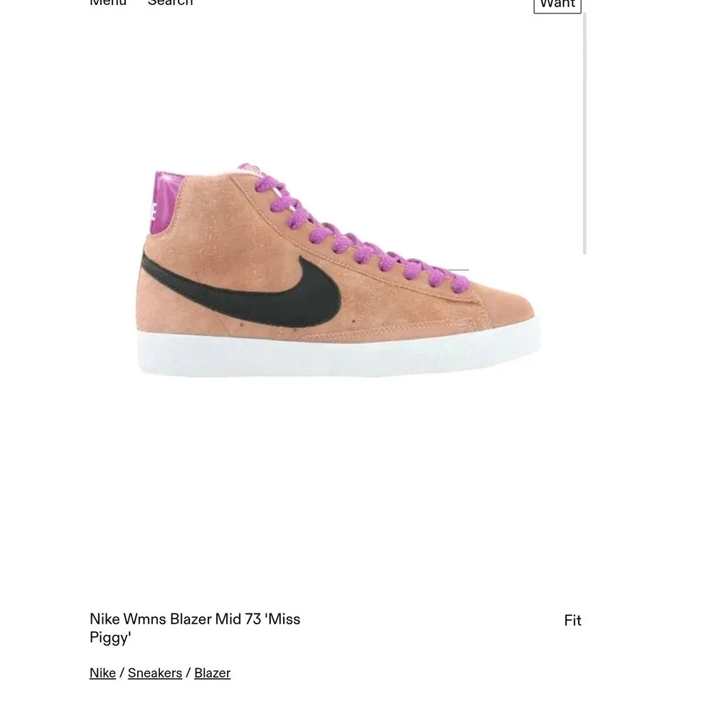 NWOT Nike Blazer‎ Mid 73 Miss Piggy Storm Pink Magenta Suede Sneakers Womens 6.5